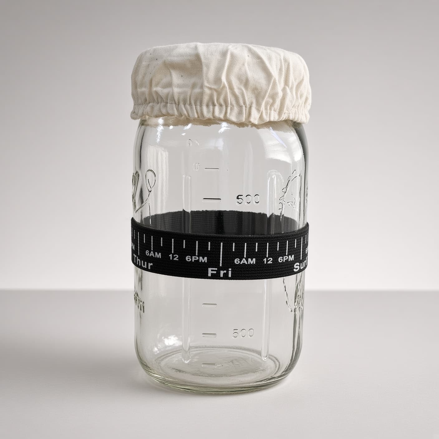 Sourdough Breathable Fabric Jar Covers with Elastic Time Bands (5-Pack)