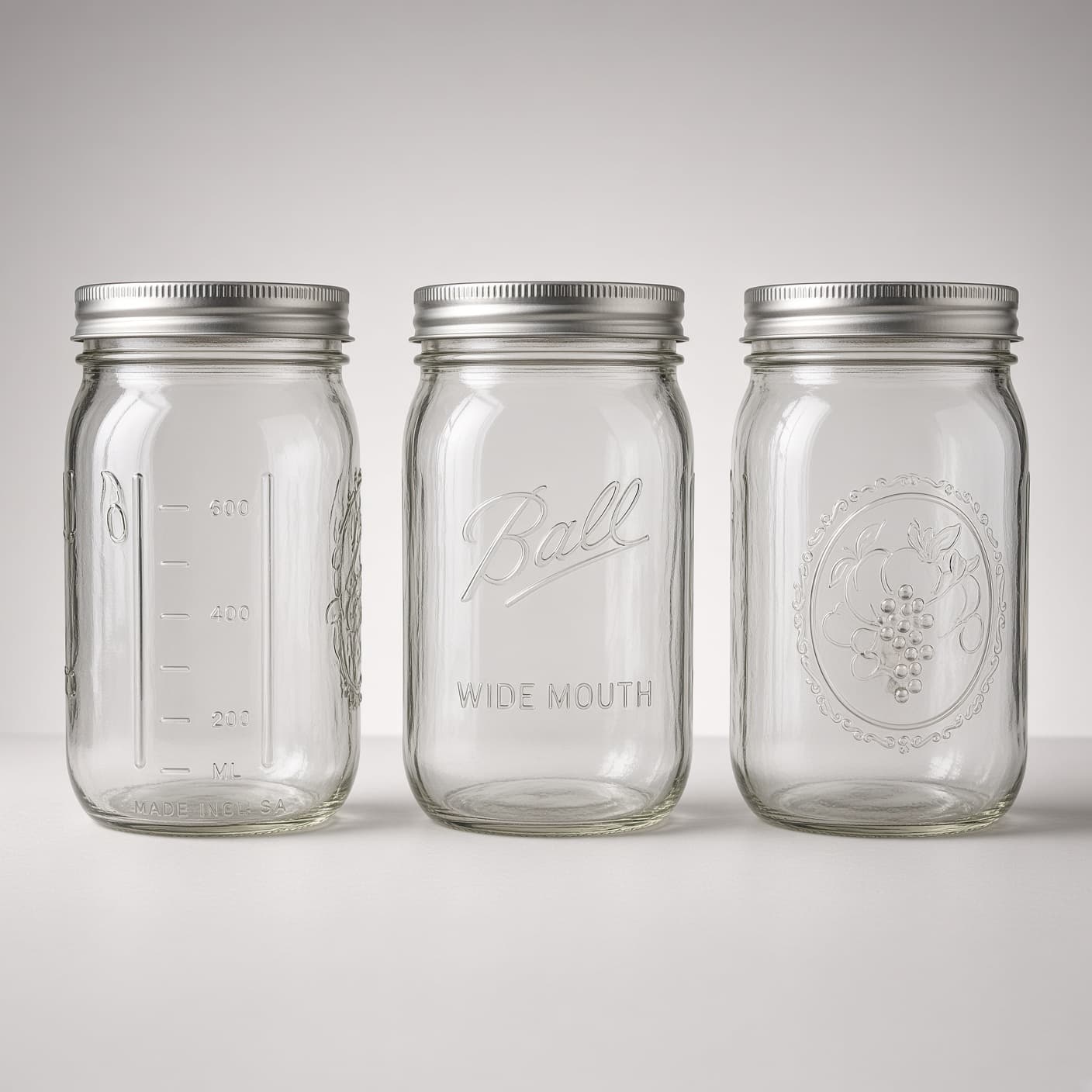 Ball Wide Mouth Glass Mason Jars with Lids and Bands - Quart - 32 ounce - Pack of 3